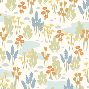 Springtime Meadow in Muted Colors (Medium Scale)