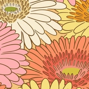 Gerbera Daisies: Muted (Large Scale)