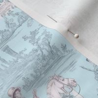 Vintage Toile 2 - Small Scale - Pink and Blue