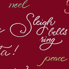 Naughty and Nice - Crimson Red Christmas letter phrases 