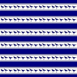 Ditzy Blue White Coastal Beach Sandpiper Bird Minimalist Stripes