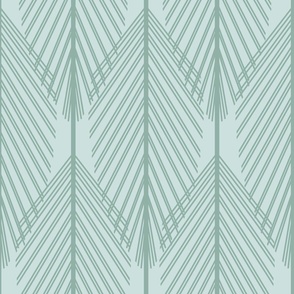 Abstract Peacock Feathers - Mint Green