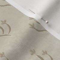 Garden formal simple floral triplet - taupe - small scale flowers
