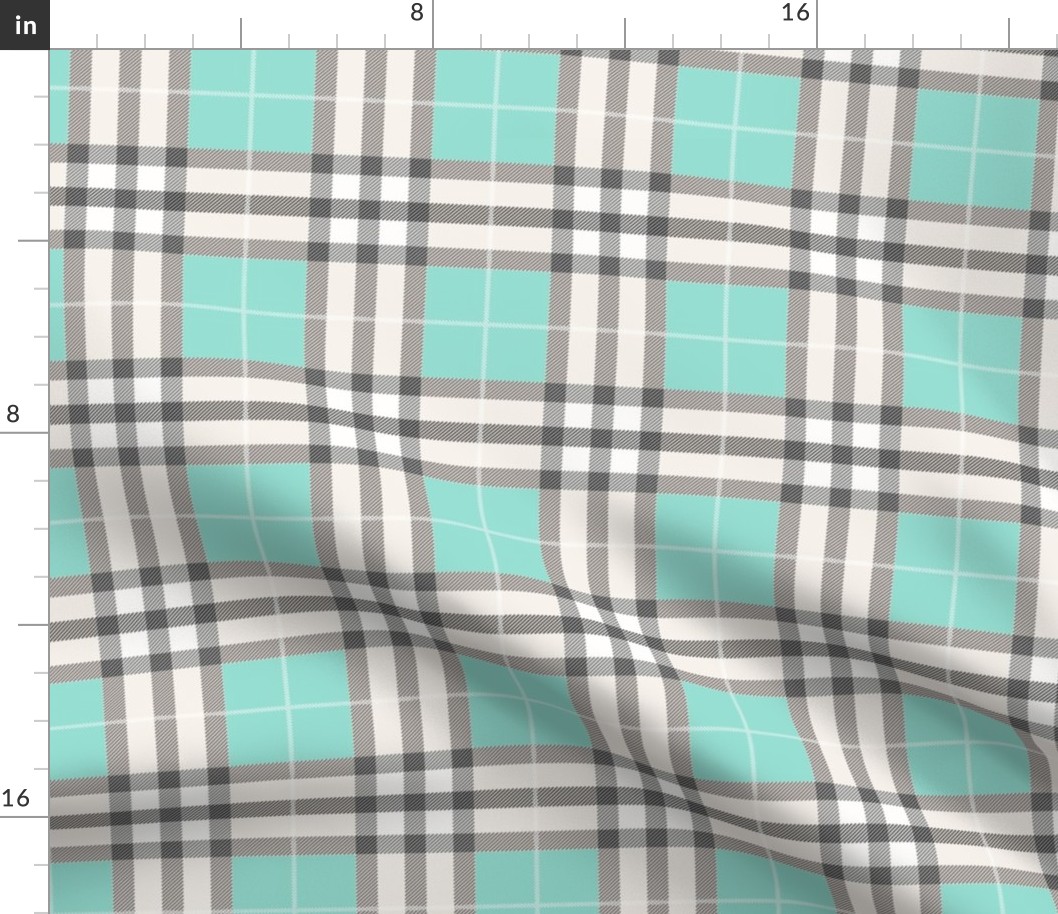 Blue Plaid Pattern with Dashed Lines