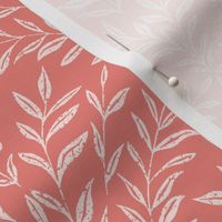 Woodblock Leaf Scallop - Coral Pink - Mid Scale