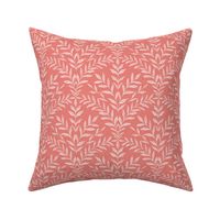 Woodblock Leaf Scallop - Coral Pink - Mid Scale