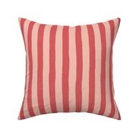 Textured Coral Pink and Pale Pink Stripe - Mid Scale