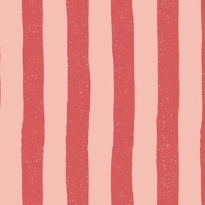 Textured Coral Pink and Pale Pink Stripe - Mid Scale
