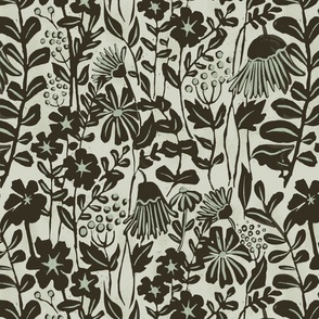 block print florals cocoa brown MEDIUM