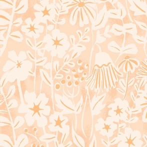 Block Print Floral Peaches and Cream_LARGE