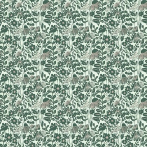 Block Print Floral Green and Pink_MINI