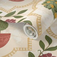 Beige Italian Garden Quatrefoil Limewash