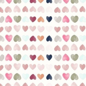 raining hearts - tiny - cream and rainbow - MONBER and B