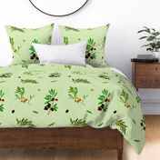 Italian Ville - Olive Branches - Green