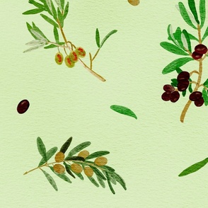 Italian Ville - Olive Branches - Green