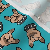 Rock And Roll Paws - Doggy Rock N Roll Sign - teal - LAD23