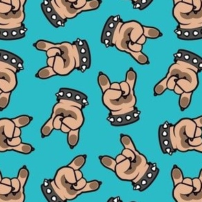 Rock And Roll Paws - Doggy Rock N Roll Sign - teal - LAD23