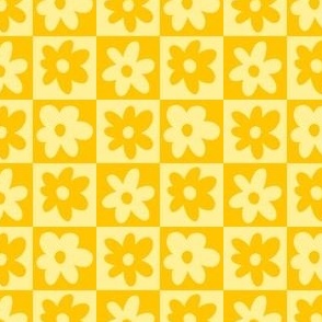 Yellow Checkered Daisy Pattern