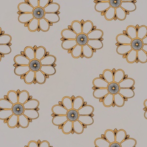 Brass Architectural Flowers - Gray