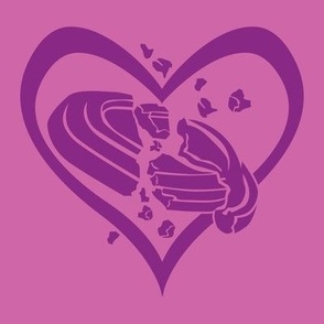  Trap Shooting & Skeet Shooting Love - Broken Clay Target within Heart - Purple &  Pink