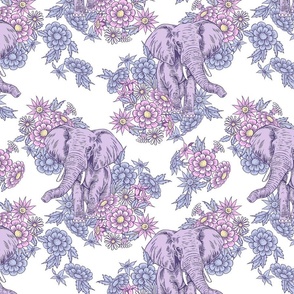 Henny The Elephant Floral - White Small