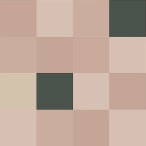 Khaki Brown Neutral Green Earth Tone Big Checkerboard