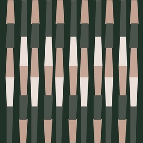 Earth Tone Green Geometric Abstract Bamboo Like