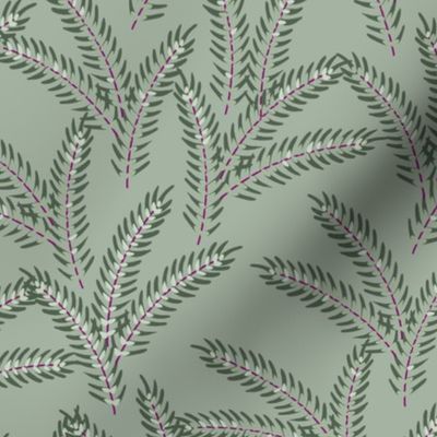 Fir Leaf - Grey, Green