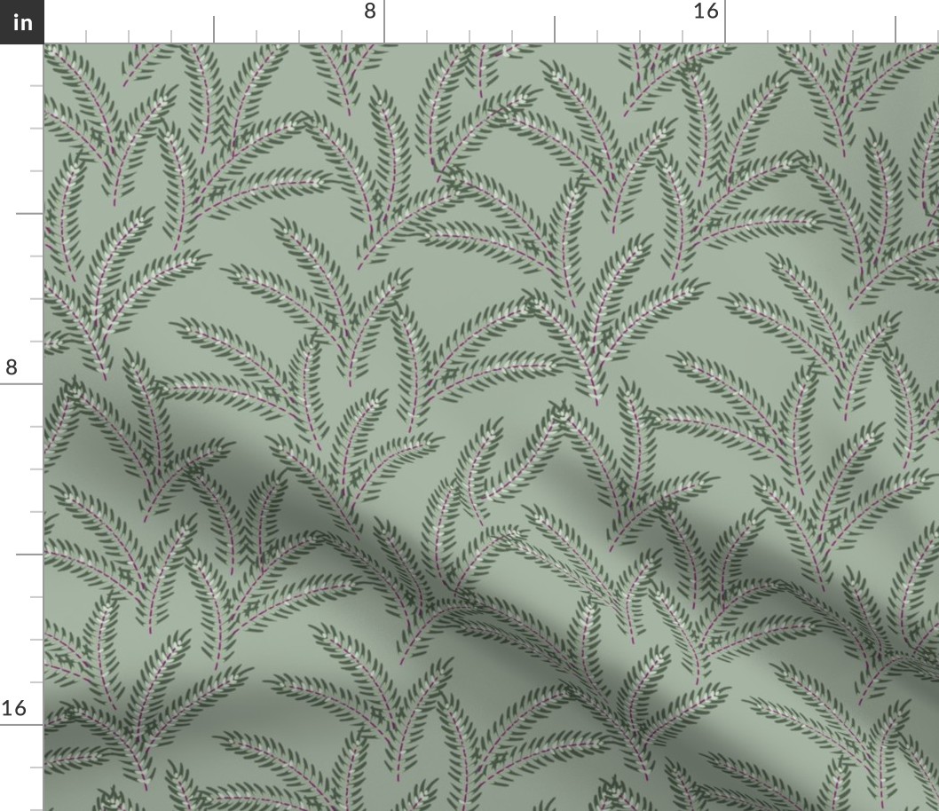 Fir Leaf - Grey, Green