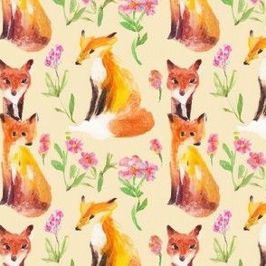 Foxes and flowers 1