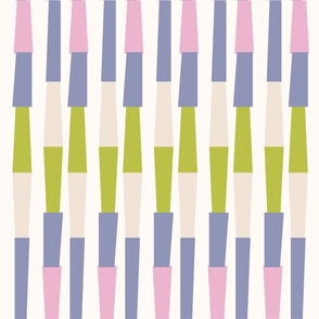 Pink Purple Pastel Color Geometric Abstract Bamboo Like