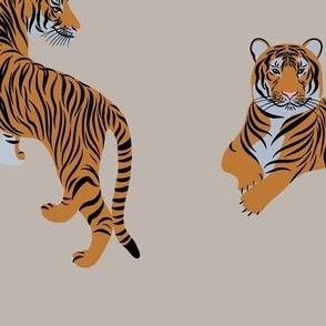 Tigers with a barely perceptible smile.