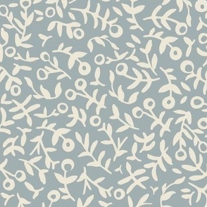 flowers - small ditsy floral dusty blue 