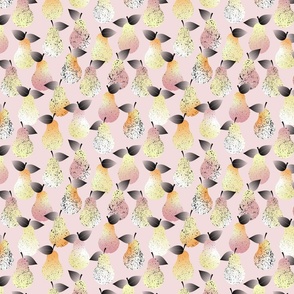 geometric pears on pink - small