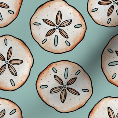 Sand Dollar Watercolor - Teal