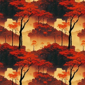 Mystical red trees