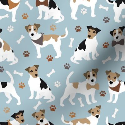 Jack Russell Terrier Paws and Bones Blue
