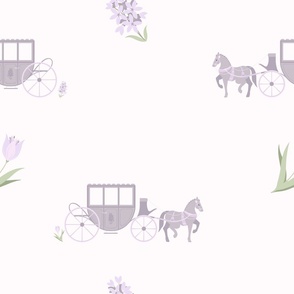 Regency Horse Drawn Carriage // Little Girl Lavender & Light Pink // JUMBO