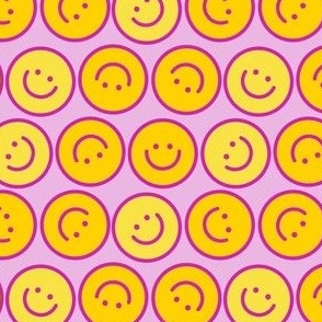 Smiley Face, Happy Face, Retro Happy Face Happy Faces, Pink and Yellow