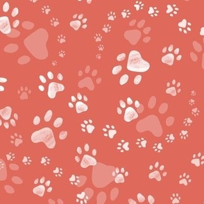 Paw prints coral - small scale