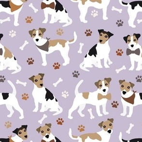 Jack Russell Terrier Paws and Bones Purple