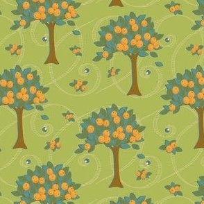 Italian Orange Trees Wallpaper