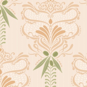 Italian Olives Damask Charming Blush - XL