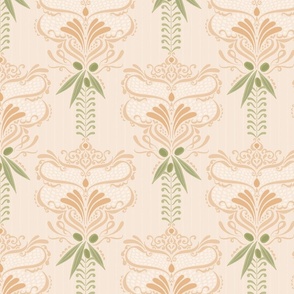 Italian Olives Damask Charming Blush - Large