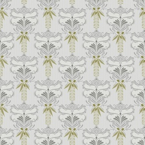 Italian Olives Damask on Old World Gray