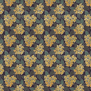 VINTAGE PERIWINKLE BLOSSOM-YELLOW GREEN COMBO