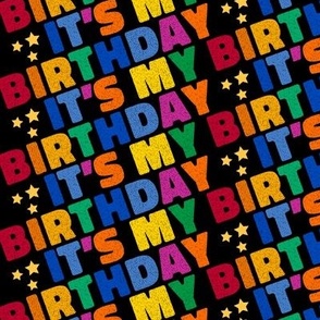 Its My Birthday Fabric, Its My Birthday Fabric Black, Birthday Fabric