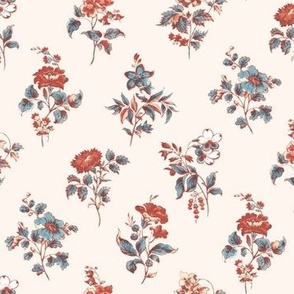 VINTAGE DITSY PRAIRIE FLORAL-IVORY PINK COMBO