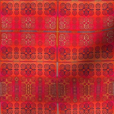 Ikat Adinkra in Orange and Reds