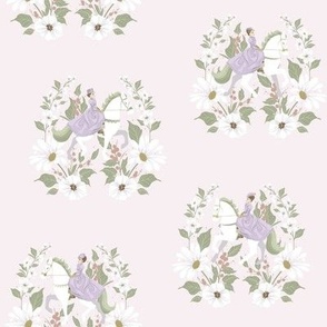 Regency Horseback Ride // Spring Flowers // Little Girl Lavender // Medium 